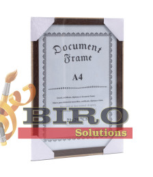 Ramă foto A4, din plastic, lemn cu margine crem